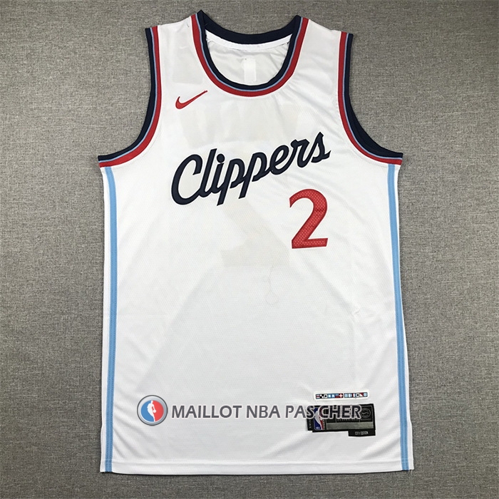 Maillot Los Angeles Clippers Kawhi Leonard NO 2 Association 2024-25 Blanc